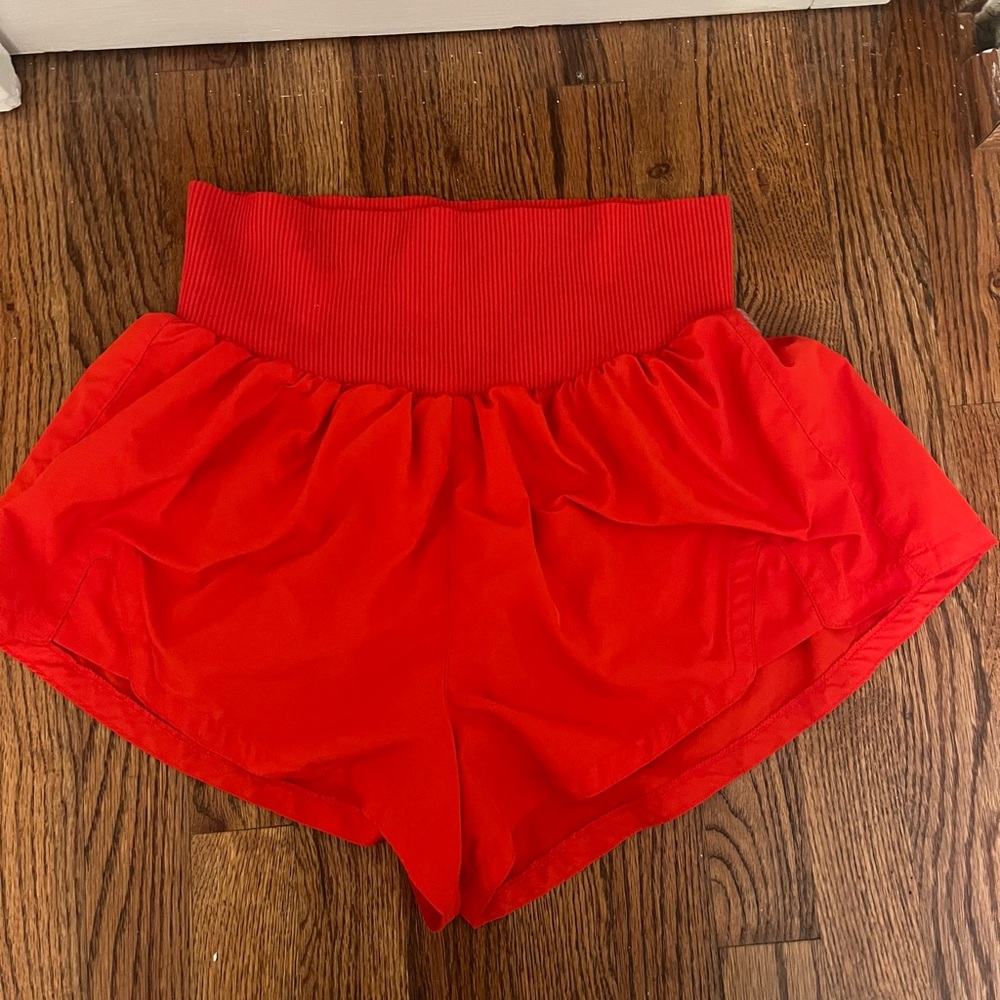 Free People Red Carpe Diem Shorts